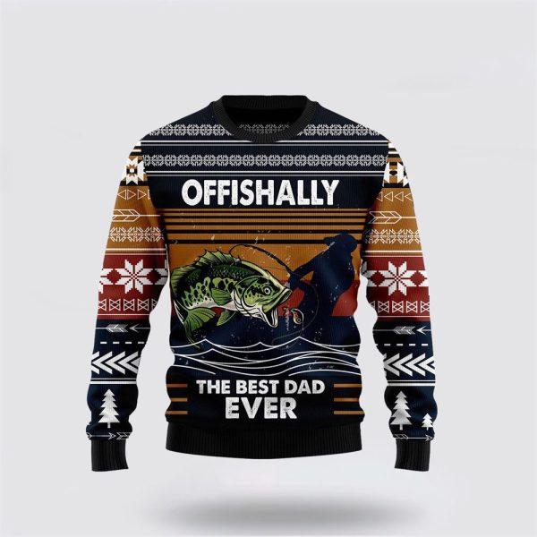 Best Dad ever Fishing Retro Vintage Ugly Christmas Sweater – Sweater Gifts For Pet Lover