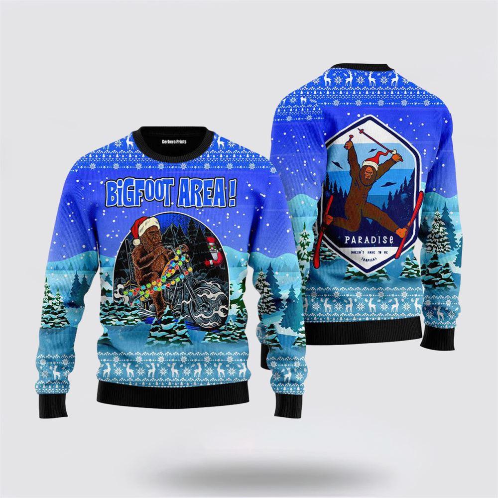 Bigfoot Area Ugly Christmas Sweater – Gifts For Bigfoot Believers