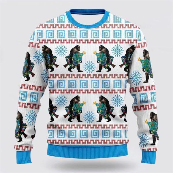 Bigfoot Christmas Snowflakes Ugly Christmas Sweater – Best Gift For Christmas