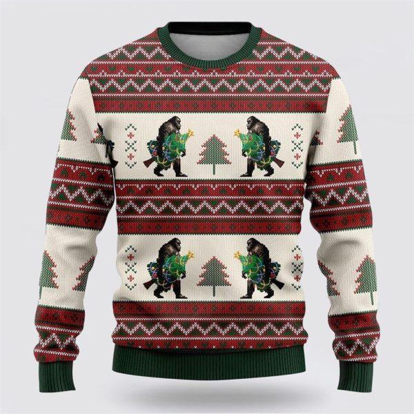 Bigfoot Christmas Tree Ugly Christmas Sweater – Best Gift For Christmas