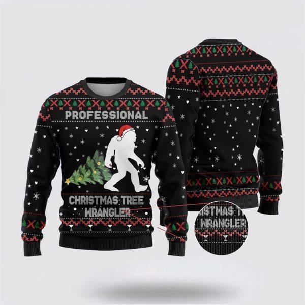 Bigfoot Christmas Tree Wrangler Ugly Christmas Sweater – Best Gift For Christmas
