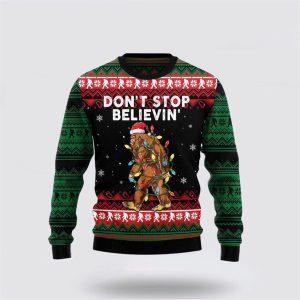 Bigfoot Dont Stop Believing Ugly Christmas Sweater…