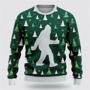 Bigfoot Funny Green Pattern Ugly Christmas Sweater…