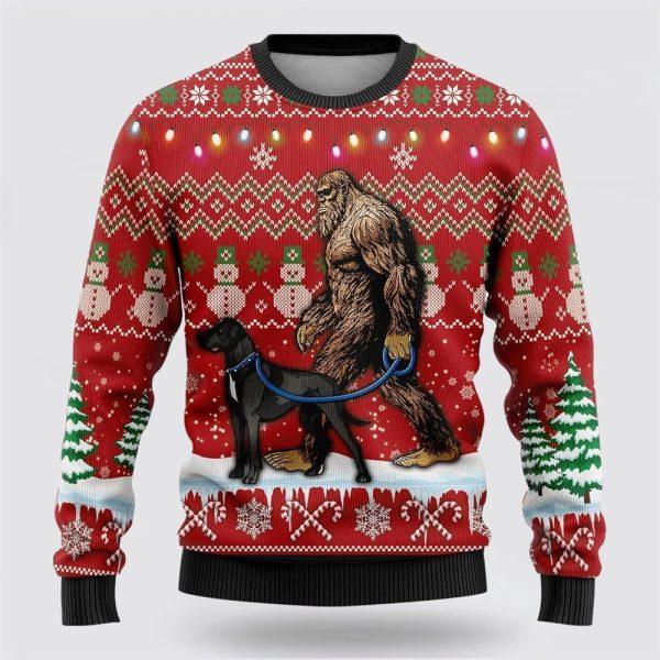 Bigfoot Goes To Spend Christmas With Yorkie Ugly Christmas Sweater – Best Gift For Christmas