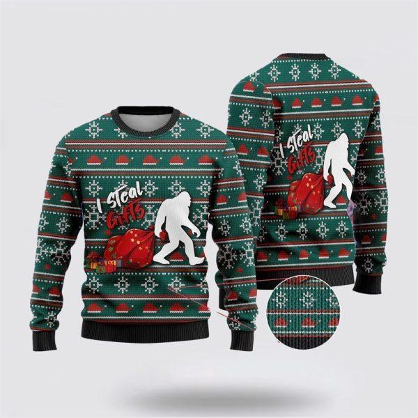 Bigfoot I Steal Gifls Ugly Christmas Sweater – Best Gift For Christmas
