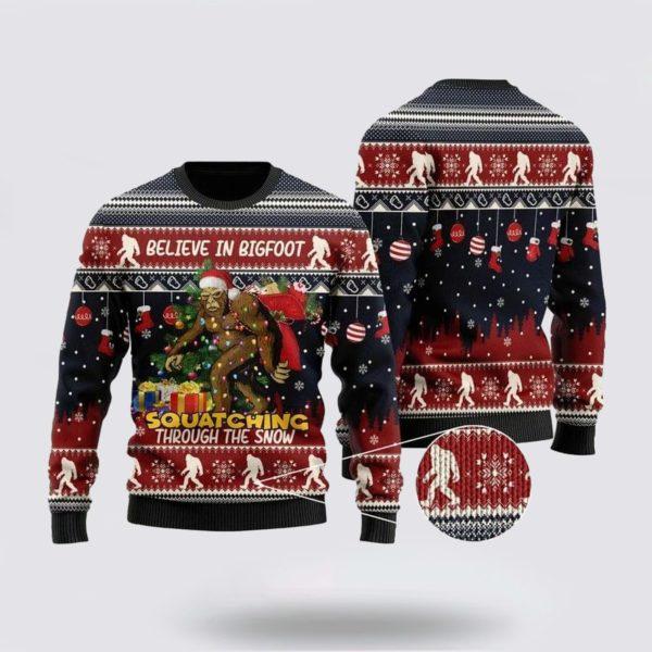 Bigfoot Lover Ugly Christmas Sweater Men & Women – Gifts For Bigfoot Lovers