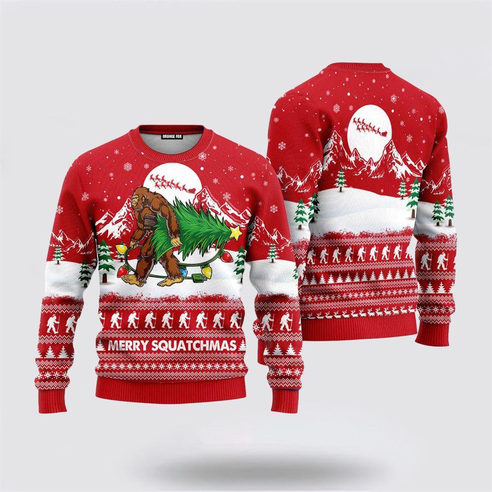 Bigfoot Mery Squatchmas Ugly Christmas Sweater For – Gifts For Bigfoot Lovers