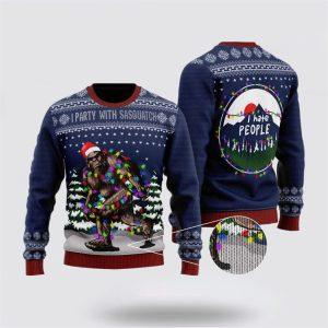 Bigfoot Santa Christmas Tree Lights Hate People…