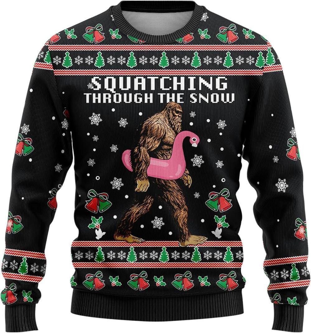 Bigfoot Snow Flamingo Ugly Chistmas Sweater – Best Gift For Christmas Bigfoot Snow Flamingo Ugly Chistmas Sweater – Best Gift For Christmas