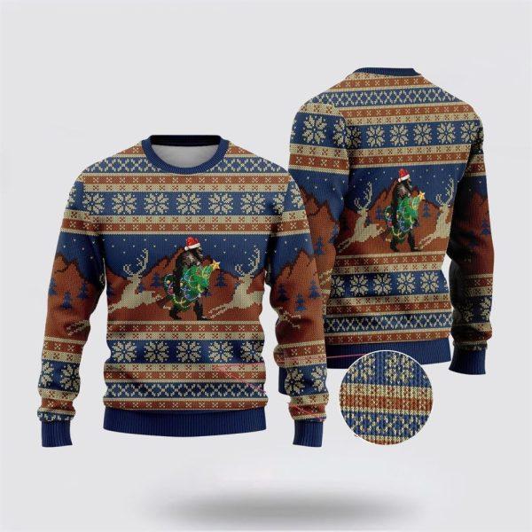 Bigfoot Wearing Christmas Hats Ugly Christmas Sweater – Best Gift For Christmas