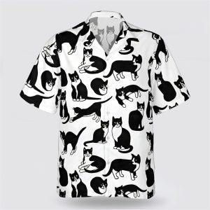 Black ANd White Cat Active Pattern Hawaiin…
