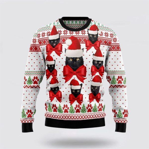 Black Cat Ball Ugly Christmas Sweater – Cat Lover Christmas Sweater