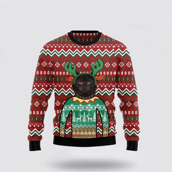 Black Cat Christmas Awesome Funny Family Ugly Christmas Sweater – Cat Lover Christmas Sweater