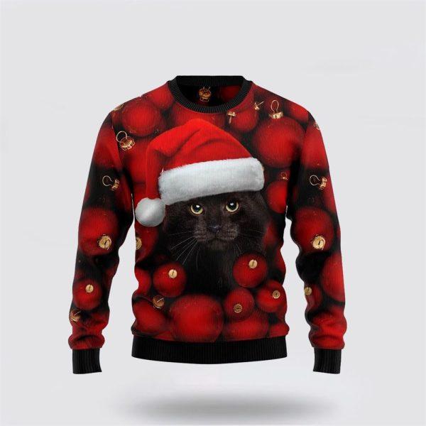 Black Cat Christmas Funny Family Ugly Christmas Sweater – Cat Lover Christmas Sweater
