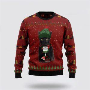 Black Cat Coffee Ugly Christmas Sweater –…