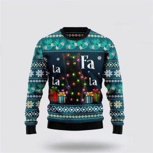 Black Cat Falalala Ugly Christmas Sweater –…