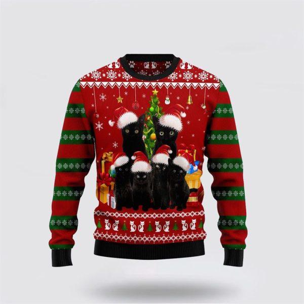 Black Cat Family Christmas Ugly Christmas Sweater – Cat Lover Christmas Sweater