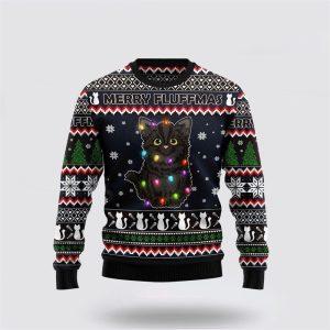 Black Cat Fluffmas Ugly Christmas Sweater –…