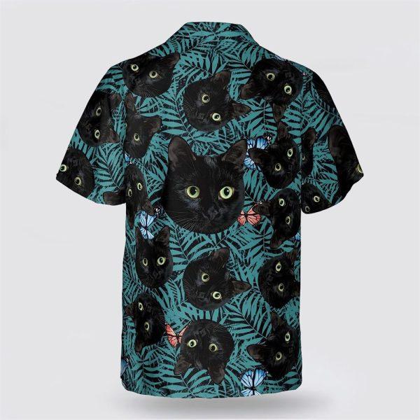 Black Cat In The Green Tropic Pattern Hawaiin Shirt – Pet Lover Hawaiian Shirts