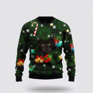 Black Cat Inside Tree Ugly Christmas Sweater…