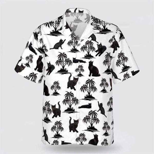 Black Cat Is So Cute Pattern Hawaiin Shirt – Pet Lover Hawaiian Shirts