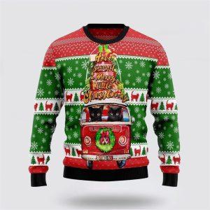 Black Cat Little Christmas Ugly Christmas Sweater…
