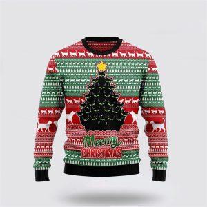 Black Cat Meowy Ugly Christmas Sweater –…