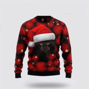 Black Cat Ornament Ugly Christmas Sweater –…