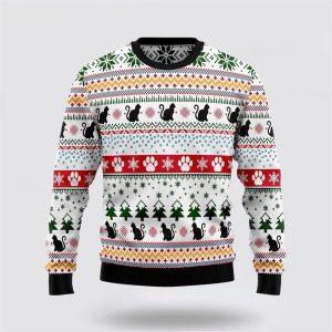 Black Cat Pattern Ugly Christmas Sweater –…