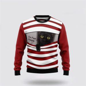 Black Cat Six Feet Ugly Christmas Sweater…