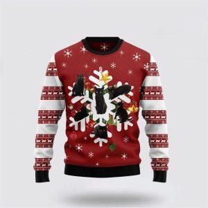 Black Cat Snowflake Ugly Christmas Sweater –…
