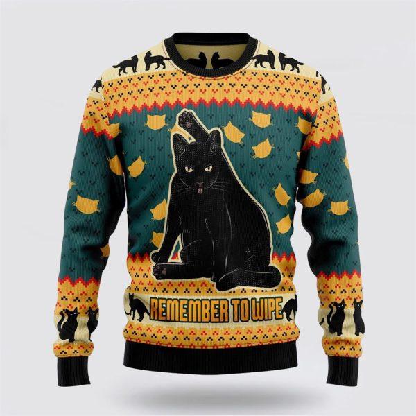 Black Cat Ugly Christmas Sweater 3D – Cat Lover Christmas Sweater