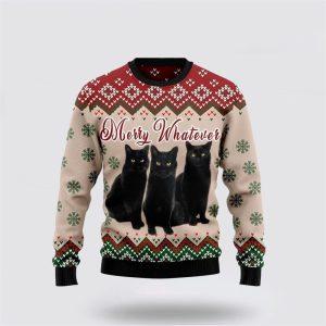Black Cat Vintage Flower Ugly Christmas Sweater…
