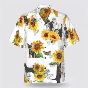 Black Chihuahua Dog Sunflower Pattern Hawaiian Shirt…