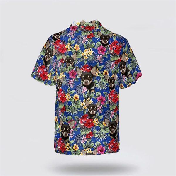 Black Chihuahua With Flower Pattern Hawaiin Shirt – Gift For Pet Lover