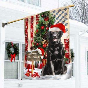Black Labrador Retriever Dog Christmas American Flag…