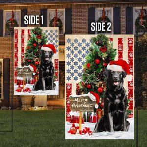 Black Labrador Retriever Dog Christmas American Flag 4