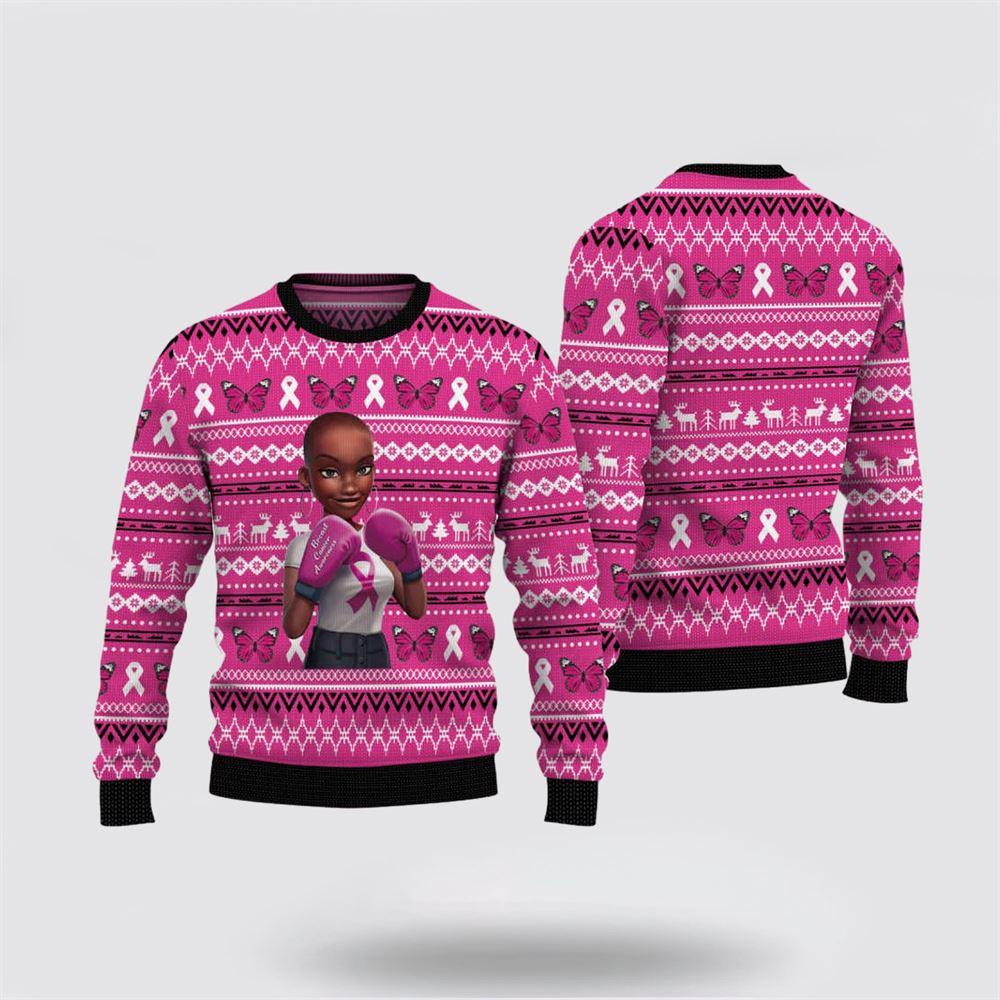 Black Queen Breast Cancer Awareness Christmas Ugly Sweater – Christmas Gifts For Survivors Black Queen Breast Cancer Awareness Christmas Ugly Sweater – Christmas Gifts For Survivors