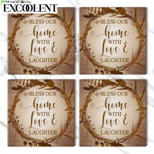 Bless Our Home With Love And Laughter Stone Coasters Coasters Gifts For Christian 3 xwg1b2.jpg