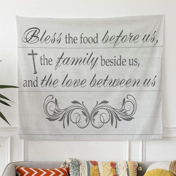 Bless The Food Before Us Christian Tapestry Wall Art – Tapestries Gift For Christian