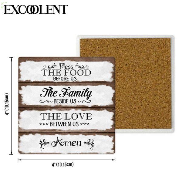 Bless The Food Before Us Stone Coasters – Coasters Gifts For Christian