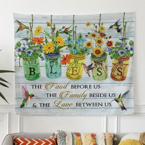 Bless The Food Before Us Tapestry Wall Art – Tapestries Gift For Christian