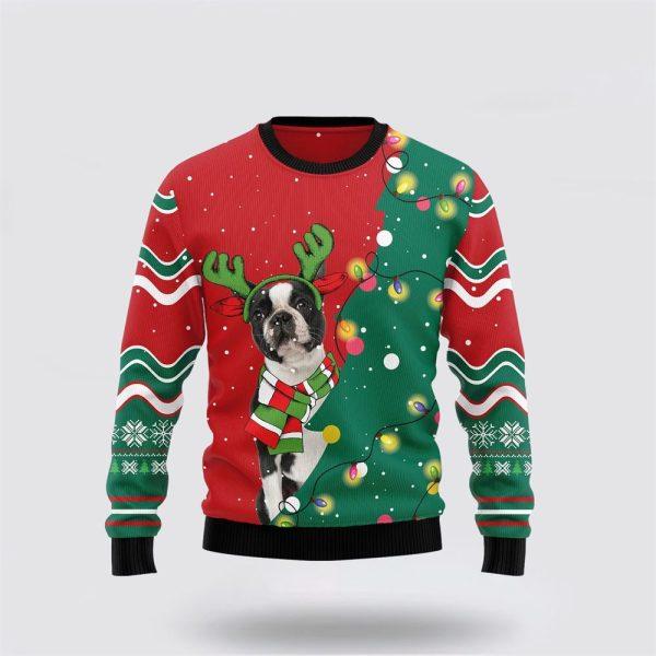 Boston Terrier Christmas Tree Ugly Sweater – Pet Lover Christmas Sweater