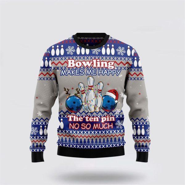 Bowling Merry Christmas Ugly Christmas Sweater – Christmas Gift For Bowling Enthusiasts