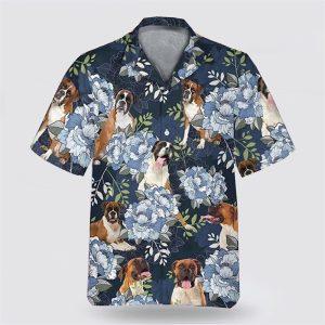 Boxers On The Blue Flower Background Hawaiian…