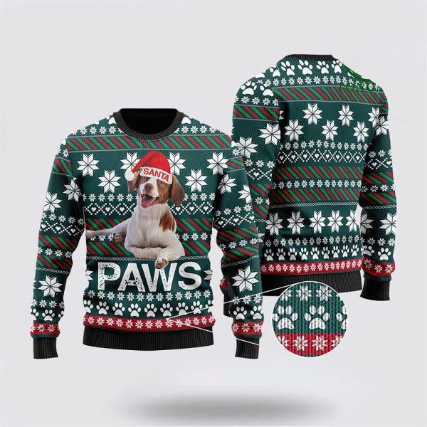 Brittany Santa Printed Christmas Ugly Sweater – Pet Lover Christmas Sweater