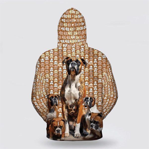 Brown Boxer Dog Pattern All Over Print Hoodie Shirt – Gift For Dog Lover