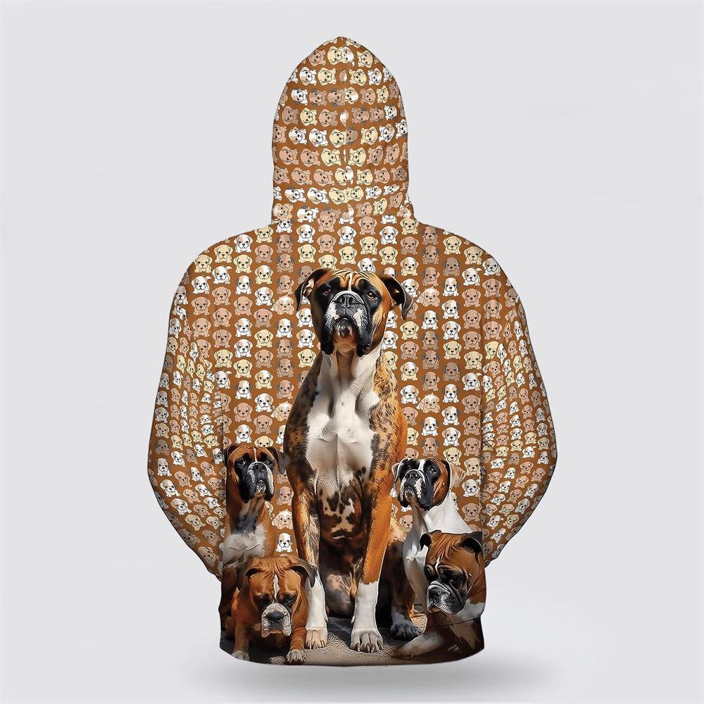 Brown Boxer Dog Pattern All Over Print Hoodie Shirt – Gift For Dog Lover Brown Boxer Dog Pattern All Over Print Hoodie Shirt – Gift For Dog Lover