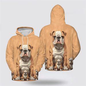 Brown Bulldog Dog Pattern All Over Print Hoodie Shirt Gift For Dog Lover 3 elteet.jpg