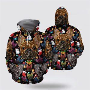 Bulldog Christmas Pattern All Over Print 3D…